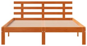 Cama sem colchão 120x200 cm madeira pinho maciça castanho-mel