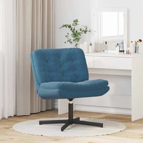 Cadeira Relaxante Giratória Azul 63 x 75 x 76 cm Veludo