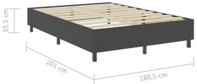 Estrutura de cama boxspring 180x200 cm tecido cinzento