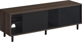 Móvel TV de montagem super-rápida moderno 140 x 39 x 45 cm preto e castanho