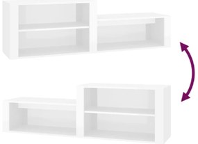 Sapateira 150x35x45 cm derivados de madeira branco brilhante