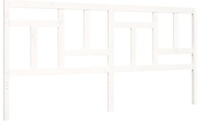 Estrutura de cama com cabeceira 200x200cm madeira maciça branco