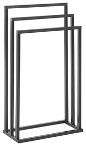 Toalheiro metálico preto  e castanho escuro 45 x 84 cm CHARRAS Beliani