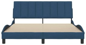 Estrutura de cama sem colchão 160x200 cm tecido azul