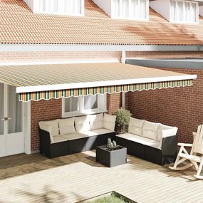 vidaXL Valência de Toldo para Estrutura de 5m em Verde e Amarelo 4.8x0.2 m