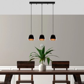 Candeeiro de Teto Mugo – Preto e Dourado – 62 x 17 x 110 cm