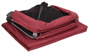 Parque para bebés com colchão tecido de linho vermelho