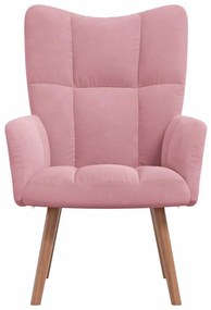 Cadeira de descanso veludo rosa