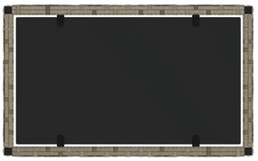 4 pcs conjunto lounge de jardim c/ almofadões vime PE cinzento