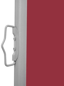 Toldo lateral retrátil para pátio 140x1200 cm vermelho