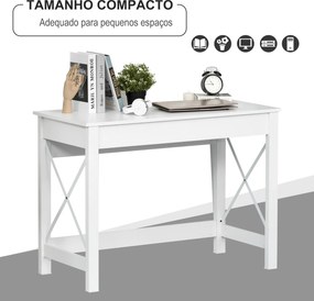 Mesa de escritório multifuncional moderna e minimalista 105x50x76 cm Branco