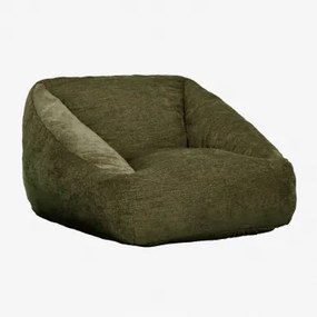 Puff Poltrona Estofada Thiago ↔︎ 90 Cm & Chenille Verde Sálvia - Sklum
