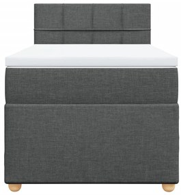 Cama com molas/colchão 90x200 cm tecido cinzento-escuro