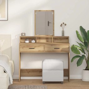 vidaXL Mesa de Maquiagem carvalho artisiano 100 x 41 x 140 cm