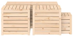 4 pcs conjunto de caixas de jardim madeira de pinho maciça