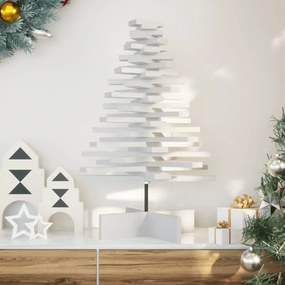 vidaXL Árvore Natal decorativa 80 cm madeira de pinho maciça branco