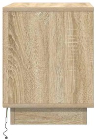 Criados-mudos com Luzes LED 2 pcs Carvalho Sonoma 44x34,5x45 cm