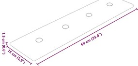 Painel parede 12pcs 60x15 cm couro artificial 1,08 m² vermelho
