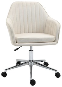 Vinsetto Cadeira de Escritório Cadeira de Secretária com Altura Regulável e Base Giratória para Escritório 61x59x86-96 cm Bege | Aosom Portugal