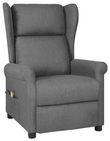 vidaXL Poltrona de massagens tecido cinzento-claro