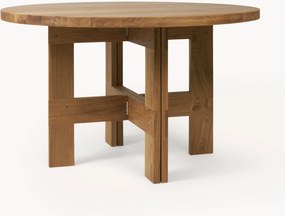 Mesa de jantar redonda em madeira de carvalho Farmhouse, Ø 120 cm