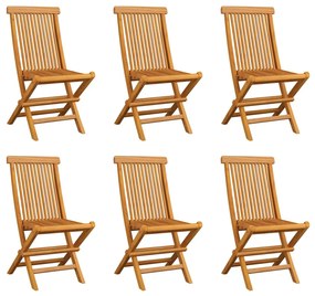 vidaXL Cadeiras de jardim dobráveis 6 pcs madeira de teca maciça