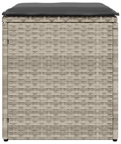 Bancos de jardim almofadas 2unid 40x40x43cm vime PE cinza claro