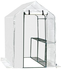 Estufa de Jardim Estufa Caseira com 4 Prateleiras Porta Enrolável Cobe