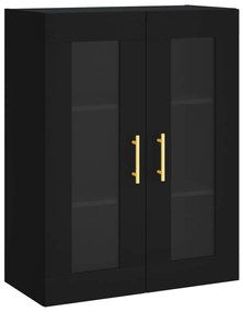Móveis de parede 2 pcs derivados de madeira preto