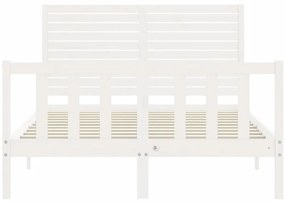 Cama sem colchão 120x200 cm madeira de pinho maciça branco