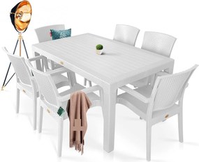 Conjunto de 4 Cadeiras de Jardim – LIDO – 58x55x87 cm – Branco – Empil