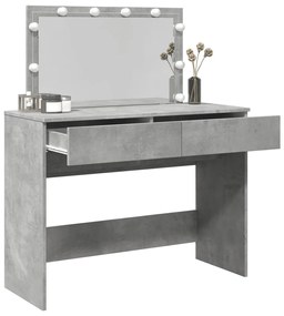 Toucador com LEDs 100x40x120 cm cinzento cimento
