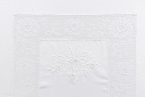 170x270 cm - Toalha de mesa de linho bordada C/ crochê a mão