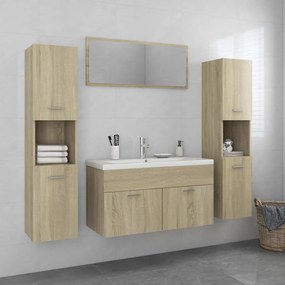 vidaXL Conjunto móveis casa de banho derivados madeira carvalho sonoma