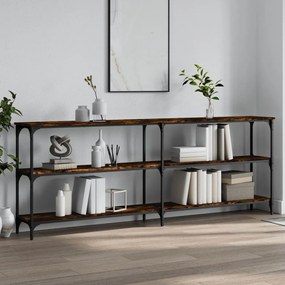 vidaXL Mesa consola 200x29x75 cm derivados de madeira carvalho fumado