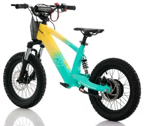 Bicicleta elétrica infantil 350W 16" Roan RXF Evo-S Verde e Amarela