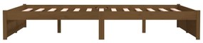Estrutura de cama 140x200 cm madeira maciça castanho mel