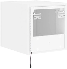 Móvel de parede para TV com luzes LED 30,5x35x30 cm branco