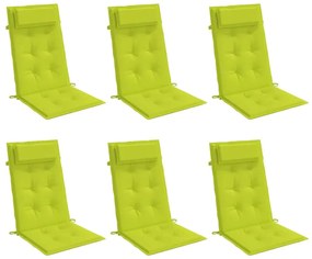 Almofadões p/ cadeira encosto alto 6 pcs oxford verde brilhante