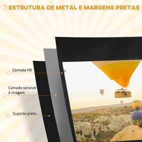 Tela de Projeção Manual com Suporte 100 Polegadas Portátil Formato 16:9 com Altura Ajustável 235,8x8x136 cm Branco e Preto