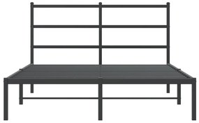 Estrutura de cama com cabeceira 140x190 cm metal preto