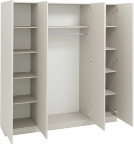 Roupeiro Lunole 107, Caxemira, 220x205x55cm, 166 kg, Portas para roupeiro: Com dobradiças