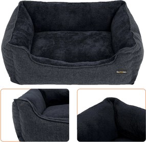 Cama para cães com capa removível, 70 x 55 x 21 cm cinzento escuro