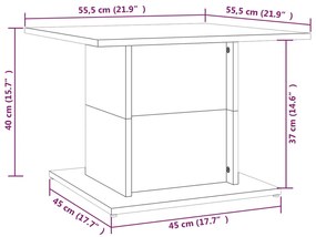 Mesa de centro 55,5x55,5x40cm contraplacado cor carvalho fumado