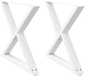 Pés para mesa de jantar 2 peças, branco, 90x(72-73,3) cm, aço