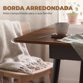 Mesa de Jantar Extensível para 4-6 Pessoas (CADEIRAS NÃO INCLUIDAS) Estilo Industrial Cantos Arredondados 130-160x85x75 cm cor Nogueira