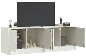 Móveis de TV 2 pcs 67x39x44 cm aço branco