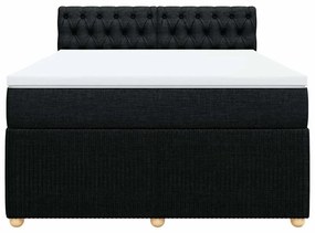 Cama com molas/colchão 160x200 cm tecido preto