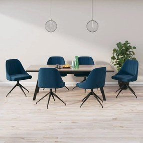 vidaXL Cadeiras de jantar 6 pcs veludo azul