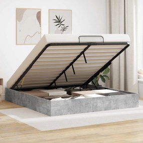 vidaXL Estrutura de Cama Ottoman Concreto 193 x 120 x 25 cm Compensado